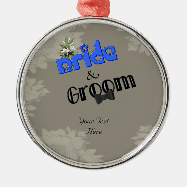 De Metal Ornamento elegante do casamento dos noivos (Frente)