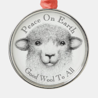 De Metal Ornamento Ewe Abençoado - Romney Lamb