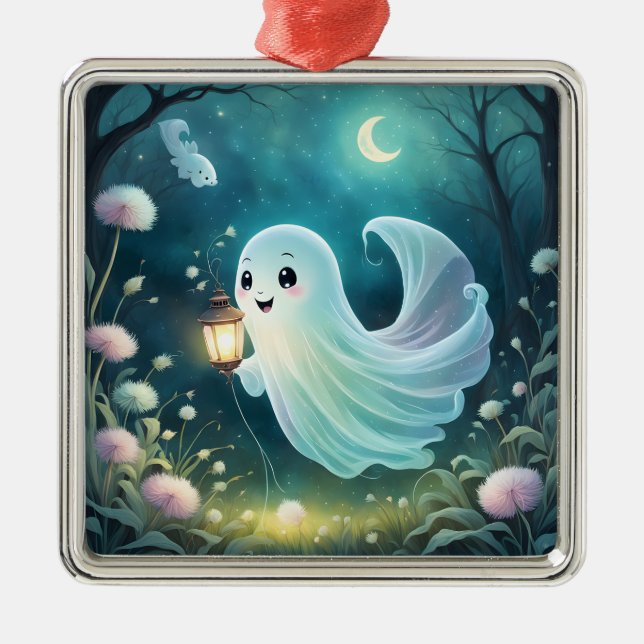 De Metal Ornamento Fantasma Cute Creepy (Frente)