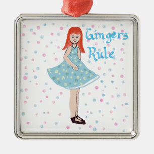 De Metal Ornamento "Gingers Rule" para Garota Bonita