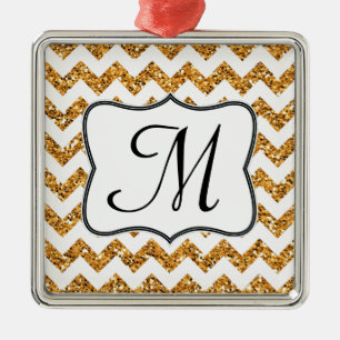 De Metal Ornamento Inicial do Monograma Dourado Moderno