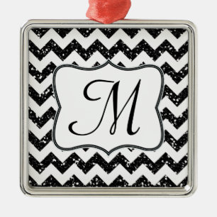 De Metal Ornamento inicial do monograma preto moderno