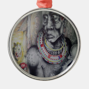 De Metal Ornamento Lion Premium Round Hakuna Matata Masai M