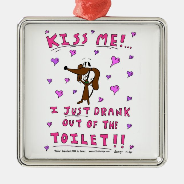 De Metal Ornamento Midge "KISS ME" (Frente)