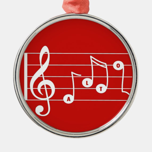De Metal Ornamento Musical Red Alto Singer (Frente)
