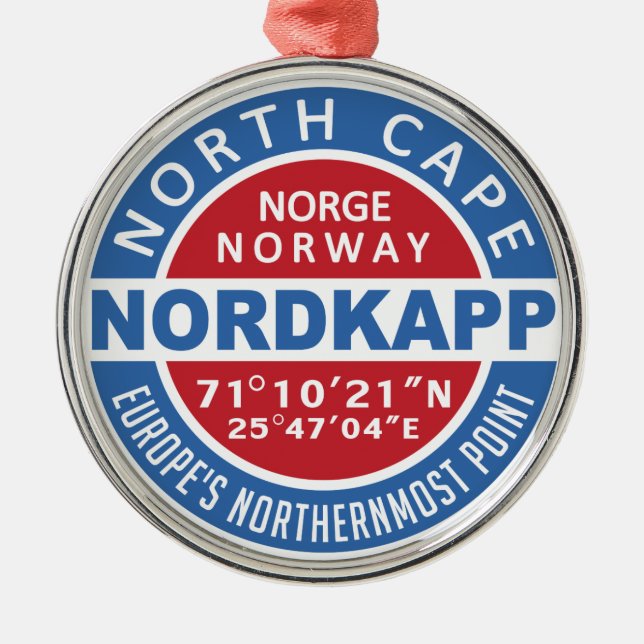 De Metal Ornamento Noruega NORDKAPP (Frente)