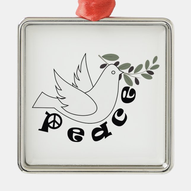 De Metal Ornamento personalizado da paz (Frente)