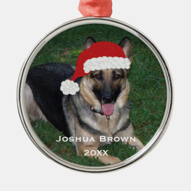 De Metal Ornamento personalizado do german shepherd do (Frente)