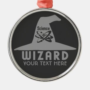 De Metal ornamento personalizado do Science Wizard