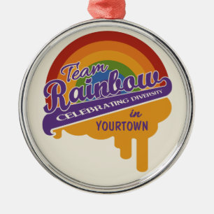 De Metal ornamento personalizado do Team Rainbow