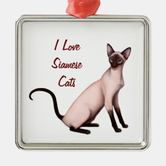 De Metal Ornamento Personalizável para Gatos Siameses Joven