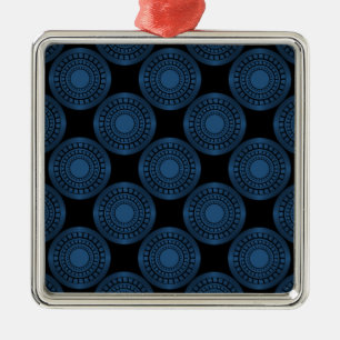 De Metal Ornamento Premium em Círculos Ultra Modernos, Azul