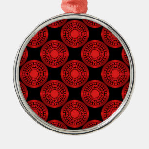 De Metal Ornamento Premium em Círculos Ultra Modernos, Verm