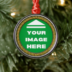 De Metal Ornamento Premium - Personalizado - Adicionar Imag