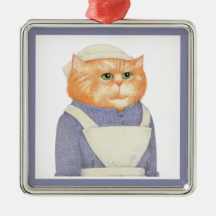 De Metal Ornamento Quadrado COOK CAT Premium