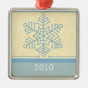 De Metal Ornamento Quadrado Delicado Snowflake Premium