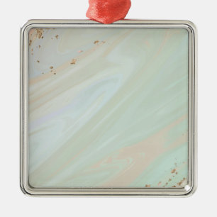 De Metal Ornamento Quadrado do Marble Pastel Glitter Premiu