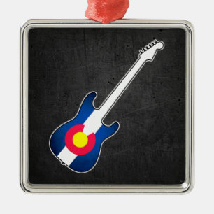 De Metal Ornamento quadrado do violão do Colorado flag