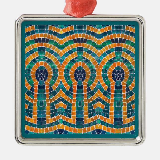 De Metal Ornamento Quadrado Dourado ICONS MOSAIC Premium (Frente)