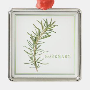 De Metal Ornamento Quadrado FRESH ROSEMARY Premium