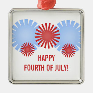 De Metal Ornamento Quadrado Premium do Fireworks Retro