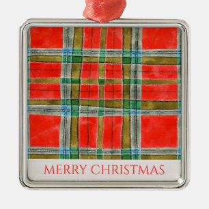 DE METAL ORNAMENTO QUADRADO PREMIUM MAC BAIN TARTAN + TEXTO