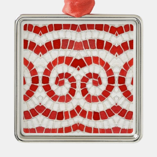 De Metal Ornamento Quadrado RED IONIC MOSAIC Premium (Frente)