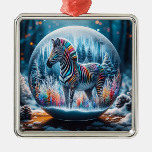 De Metal Ornamento Rainbow Zebra