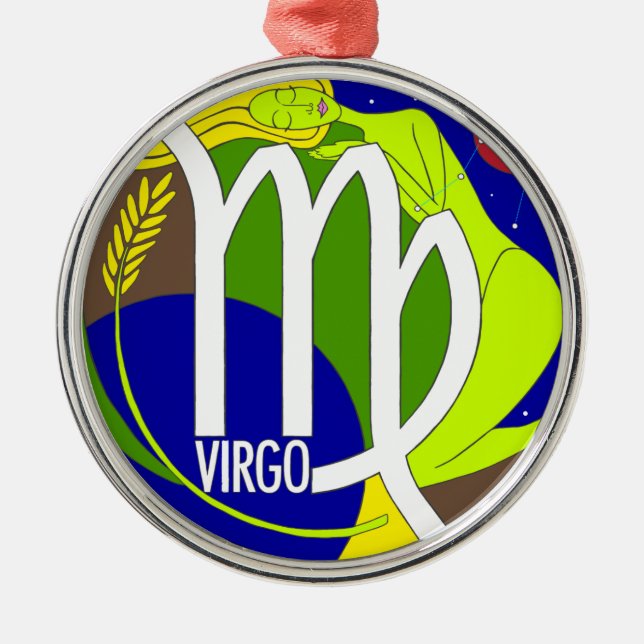 De Metal Ornamento redondo do Virgo (Frente)
