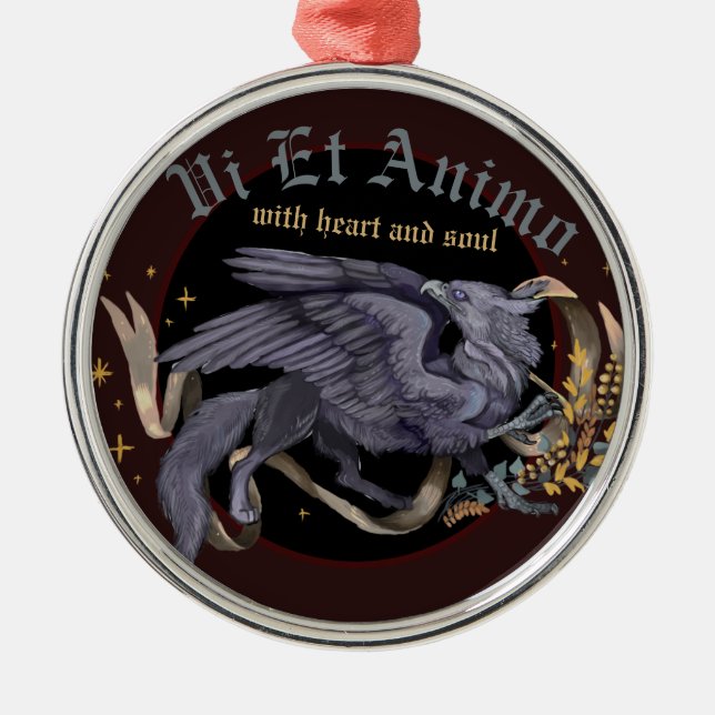 De Metal Ornamento Regal Silver Griffin (Frente)