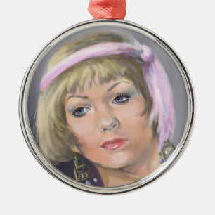 De Metal Ornamento Retrato Retrato Premium Round Springtime