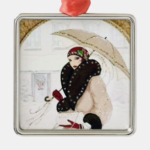 De Metal ornamento retro do feriado do natal vintage do art