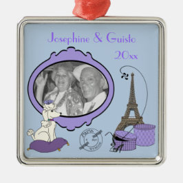 De Metal Ornamento Roxo do Themed Photo Keepsasaokê