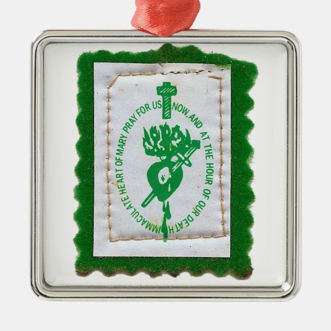 De Metal Ornamento Scapular verde (Frente)
