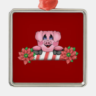 De Metal Os doces do Natal podem ornamento do porco