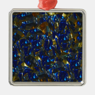 De Metal Ouro Azul Ornamento
