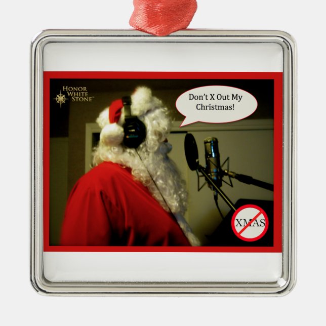 De Metal Papai noel no ornamento do mic (Frente)