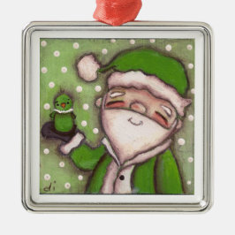 De Metal Papai noel verde - ornamento