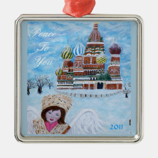 De Metal Paz a você ornamento do anjo