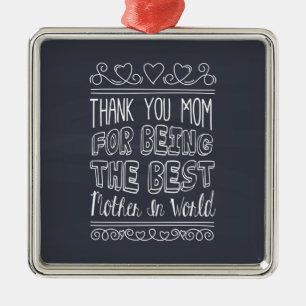 De Metal Pela melhor mãe do mundo   Ornamento