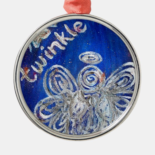 De Metal Pendente do ornamento do Anjo Twinkle (Frente)