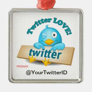 De Metal Personalize ID Twitter ORNAMENTO AMOR