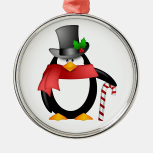 De Metal Pinguim do cavalheiro com o ornamento do bastão d