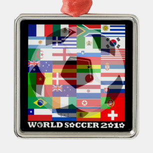 De Metal Quadrado do ornamento das bandeiras do futebol