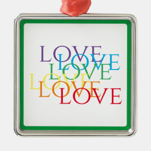 De Metal RAINBOW AMAVA Ornamento Quadrado Premium - Verde