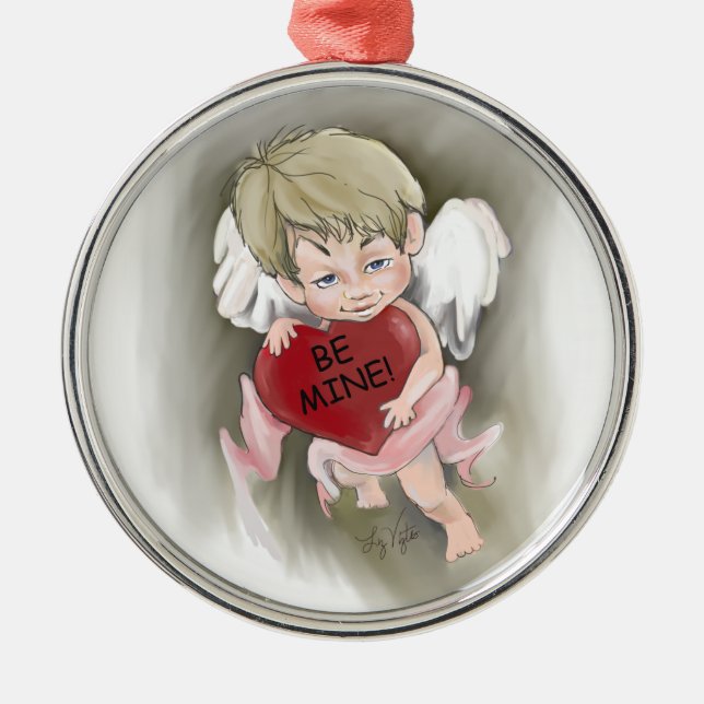 De Metal Ser Ornamento Redondo Premium com Namorados (Frente)