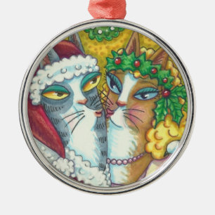 DE METAL SILVO N FITZ QUE BEIJA GATOS, ORNAMENTO DAS GARRAS
