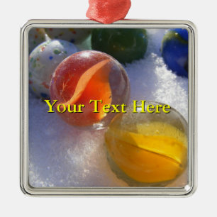 De Metal Vidro Marbles Ornamento