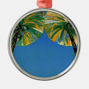 De Metal Vintage Palm Trees Cote D'Azur Ornamento