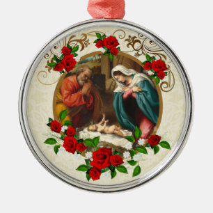 DE METAL VINTAGEM RELIGIOSA NATIVIDADE JESUS ORNAMENTO CER
